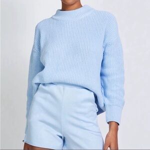 NWT Jan N June Women's‎ Mock Neck Soho Pullover Sweater in Light Blue Size Small